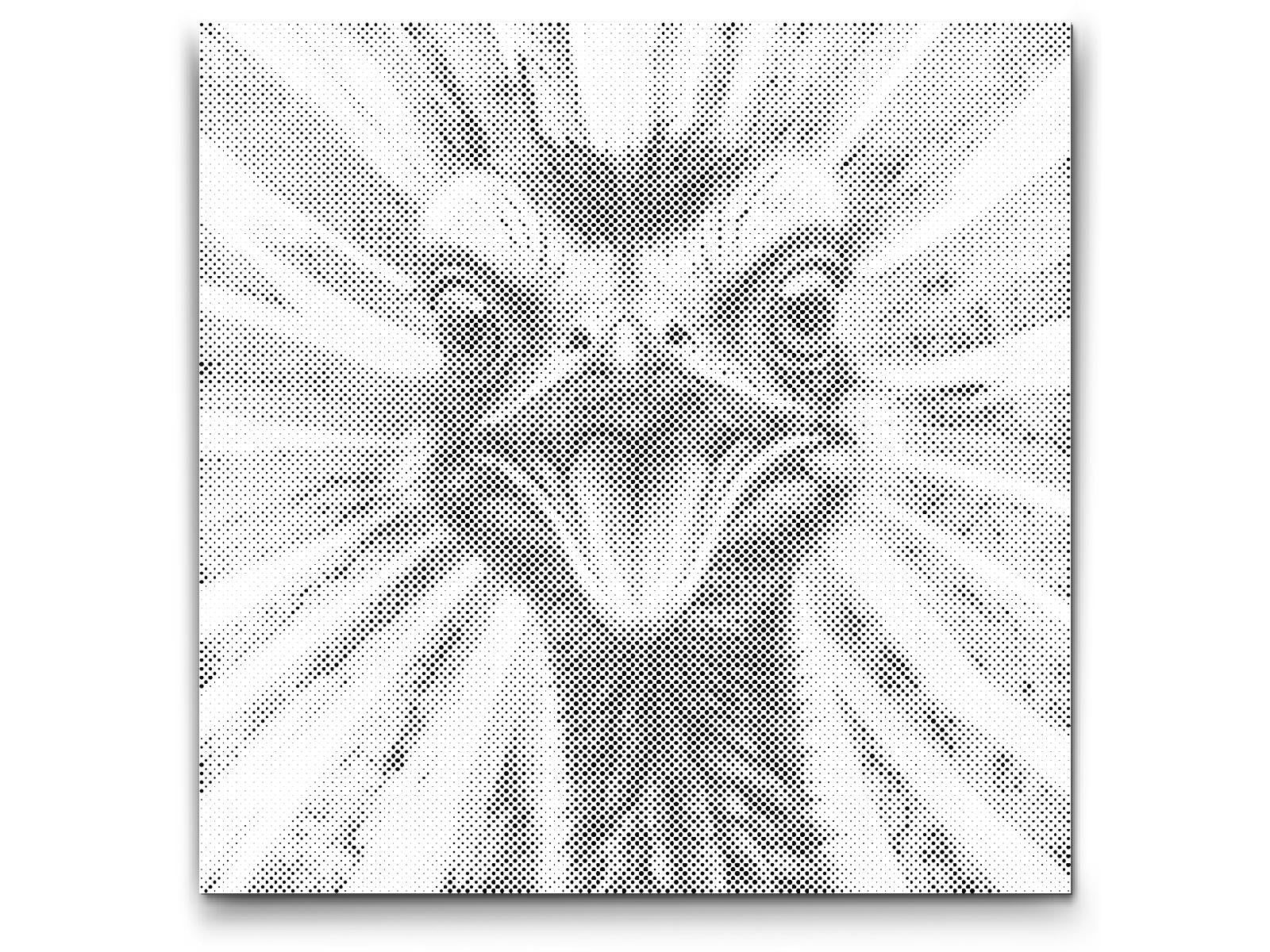 Ostrich in shades of red and blue - Dottingo