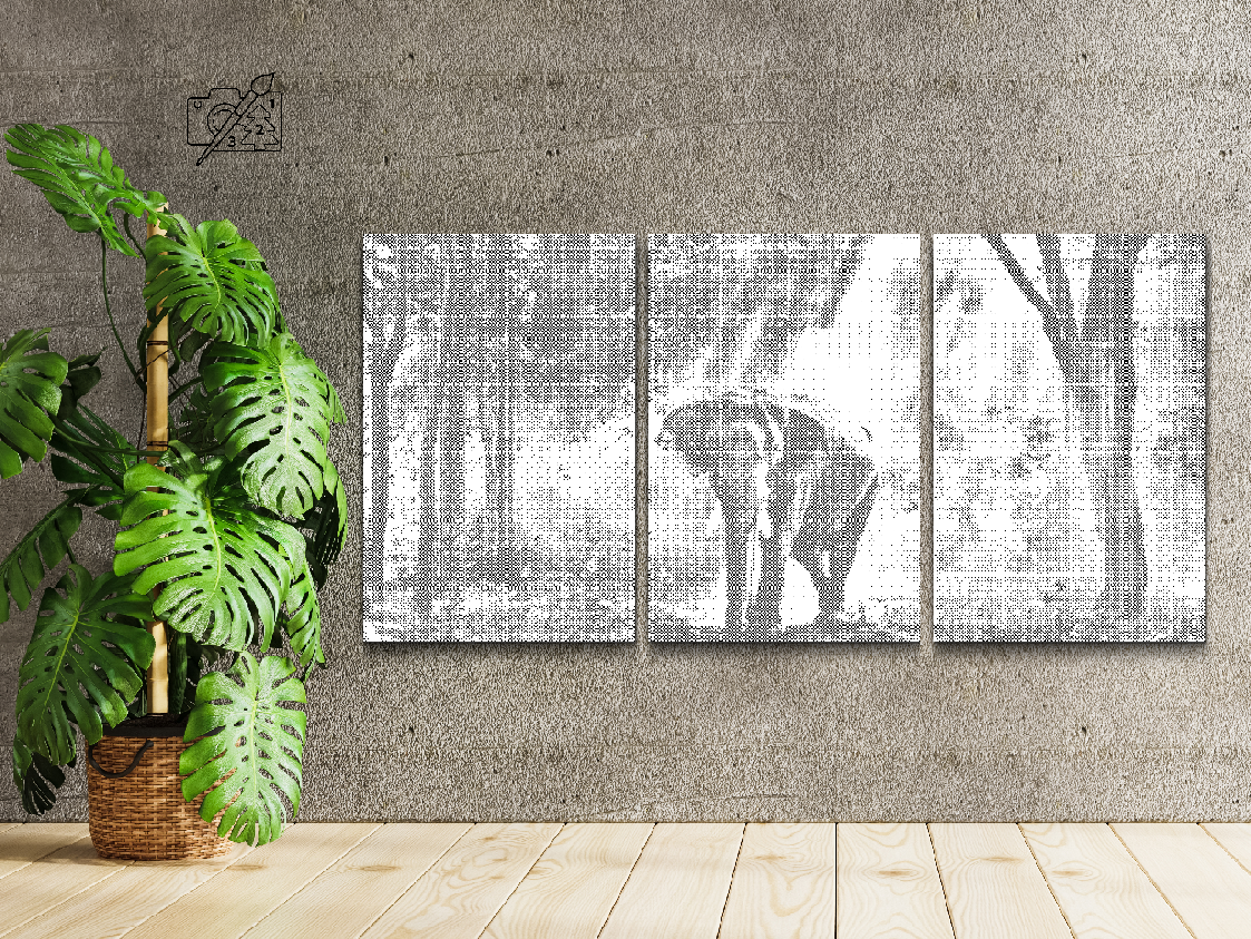 Magnificent elephant in the Forest (set of 3) - Dottingo