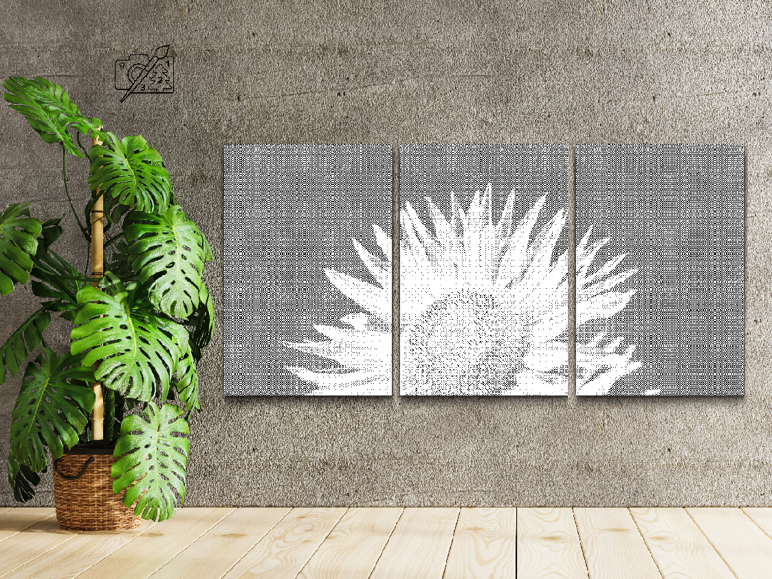 Blue sky and a sunflower (set of 3) - Dottingo