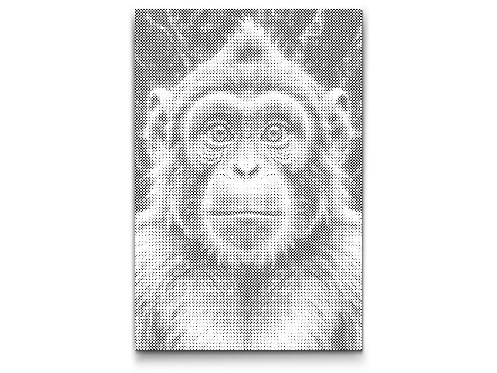 Monkey in shades of dark turquoise - Dottingo