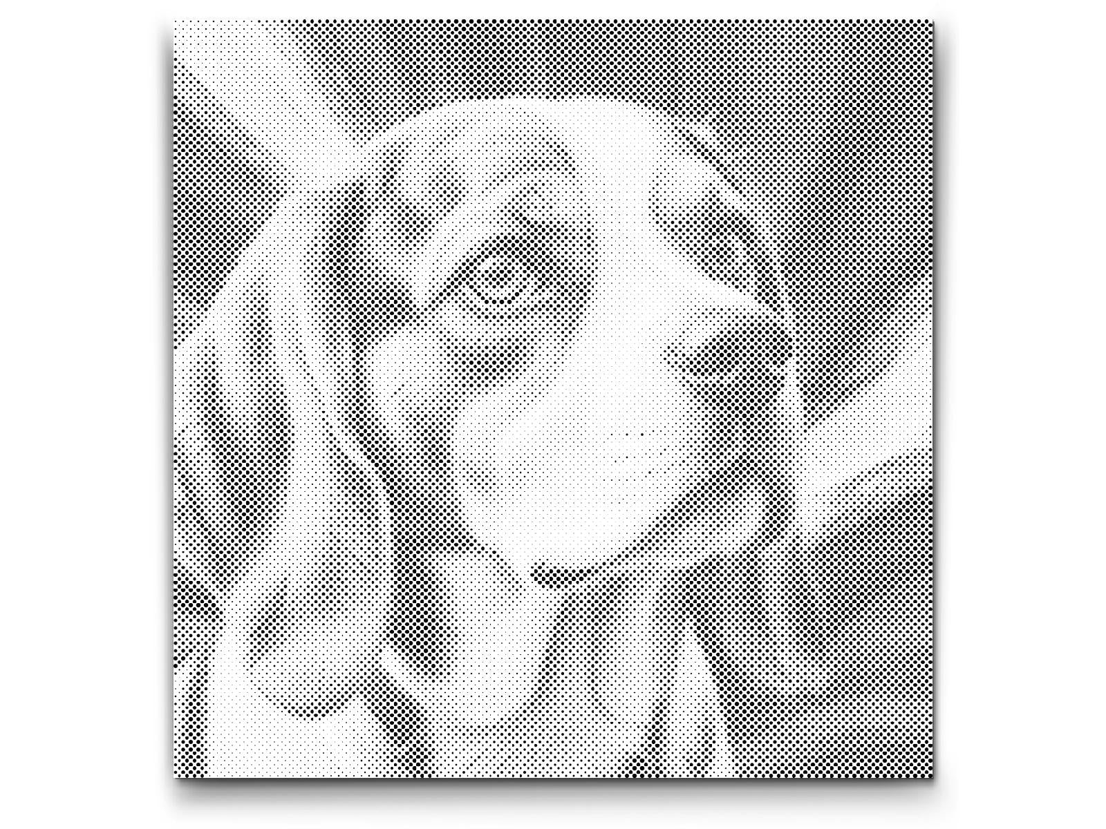 Beagle in shades of red and blue - Dottingo