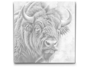 Bison in shades of muted green - Dottingo