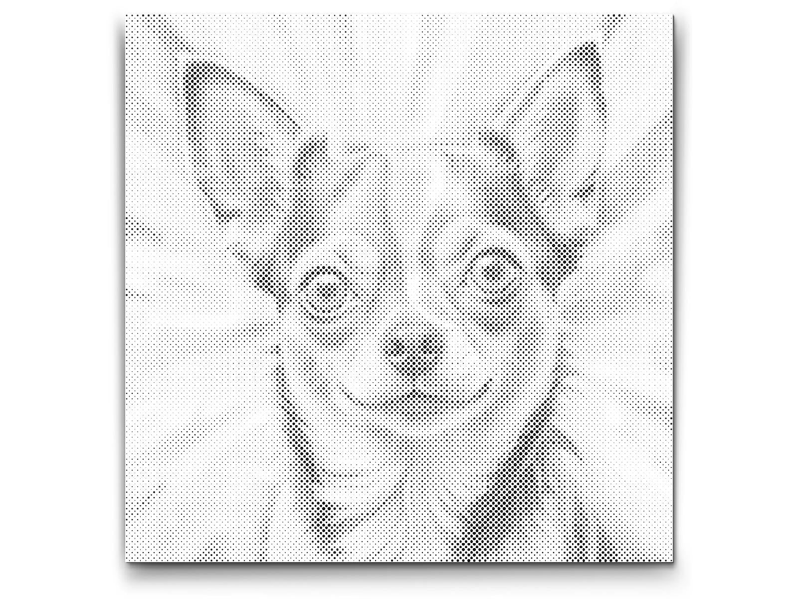 Chihuahua in shades of red and blue - Dottingo