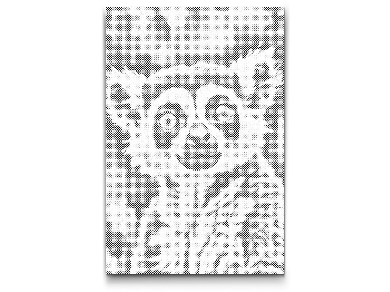 Lemur in shades of dark turquoise - Dottingo