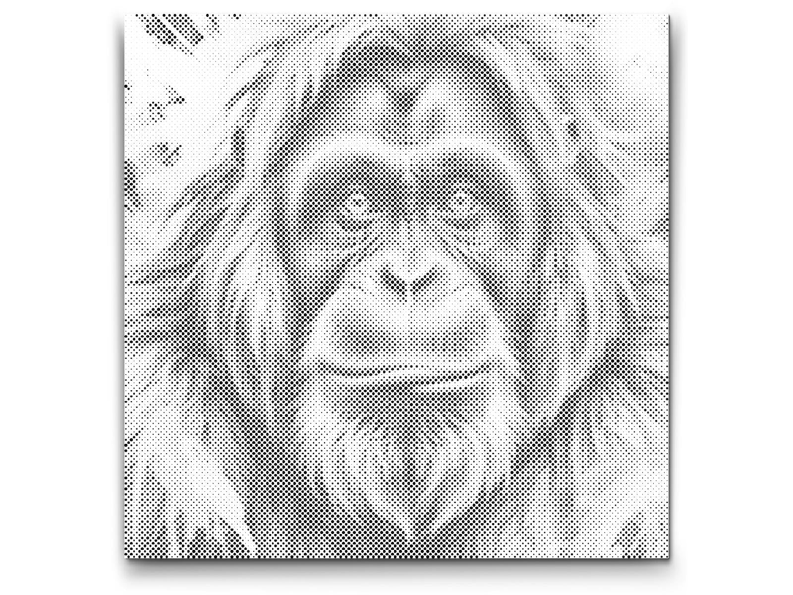 Orangutan in shades of red and blue - Dottingo