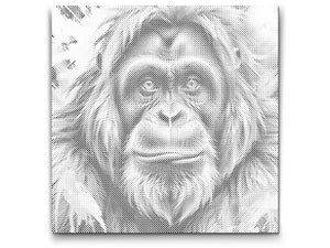 Orangutan in shades of red and blue - Dottingo
