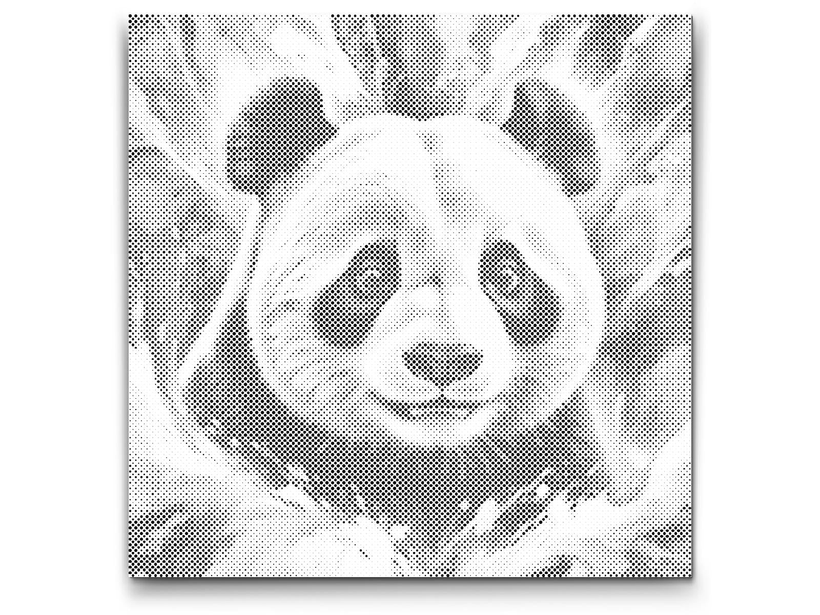 Panda in shades of turquoise and orange - Dottingo