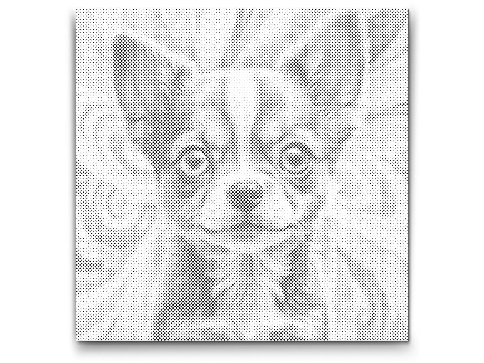 Puppy in shades of turquoise and orange - Dottingo
