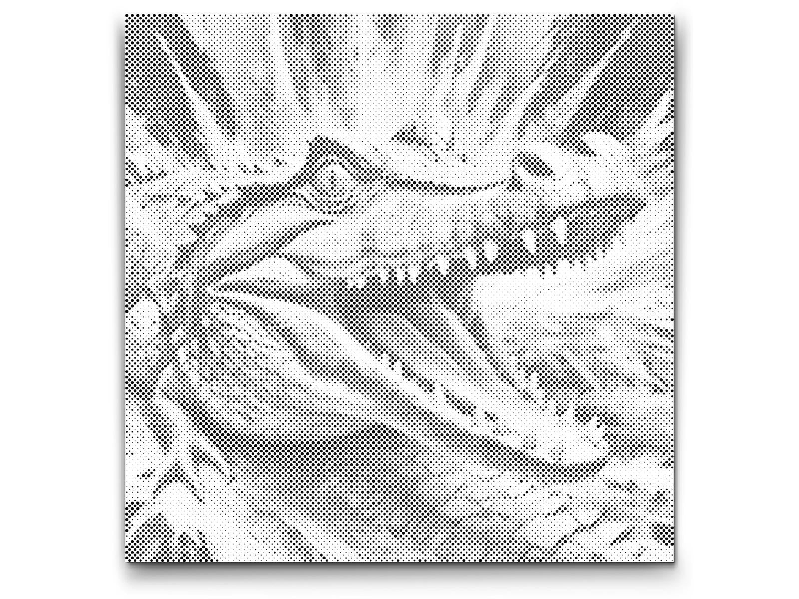 Crocodile in shades of turquoise and orange - Dottingo
