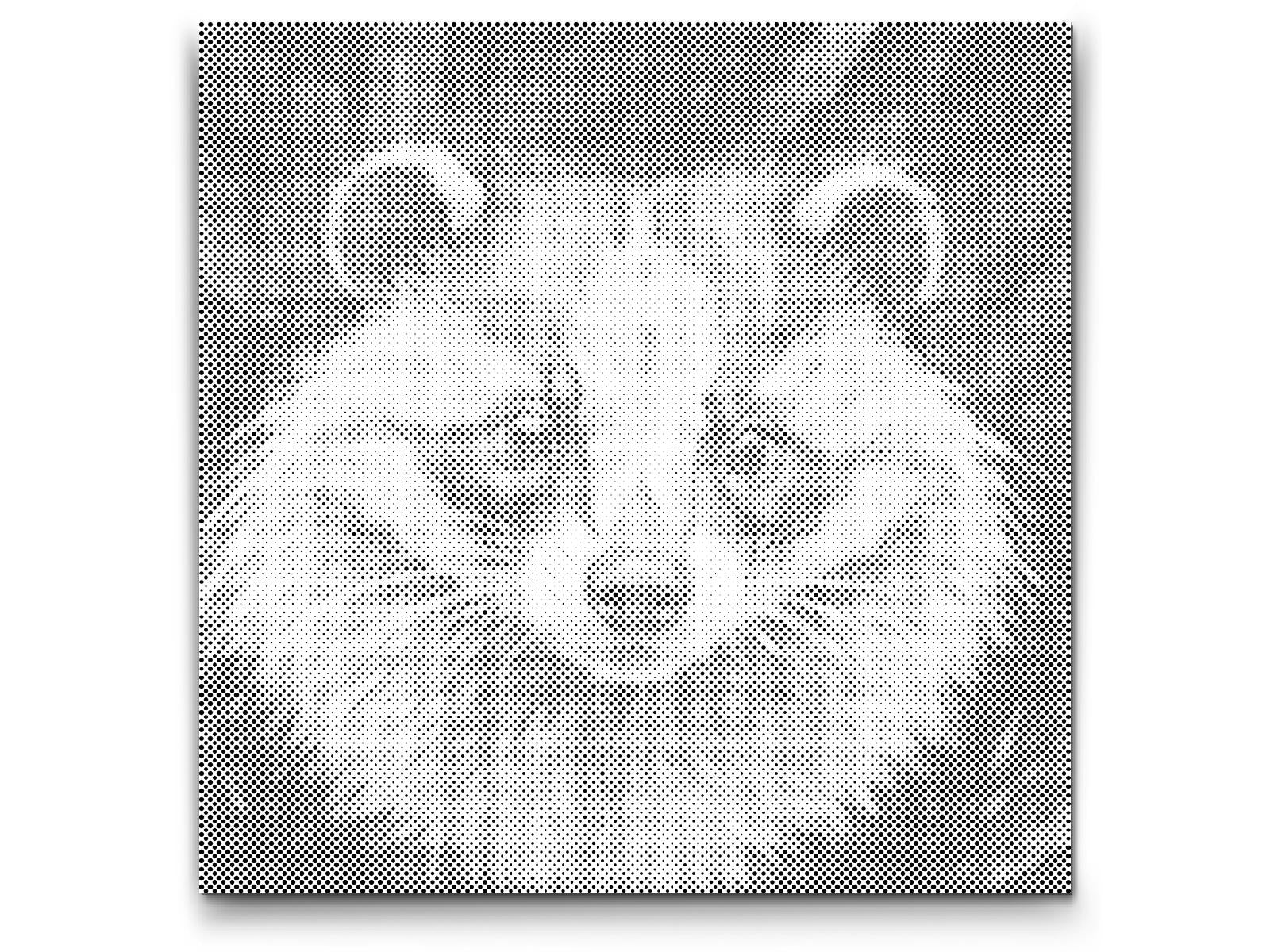 Badger in shades of red and blue - Dottingo
