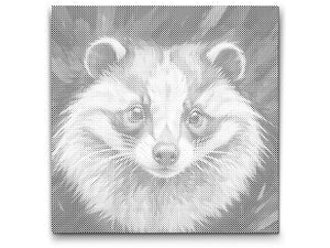 Badger in shades of red and blue - Dottingo
