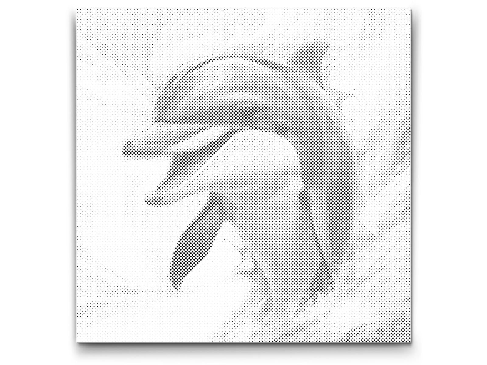 Dolphin in shades of red and blue - Dottingo