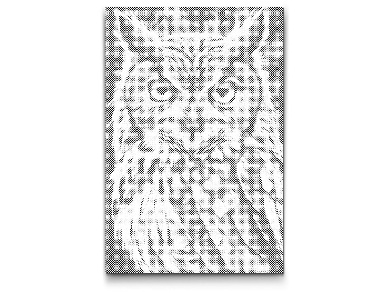 Owl in shades of dark turquoise - Dottingo