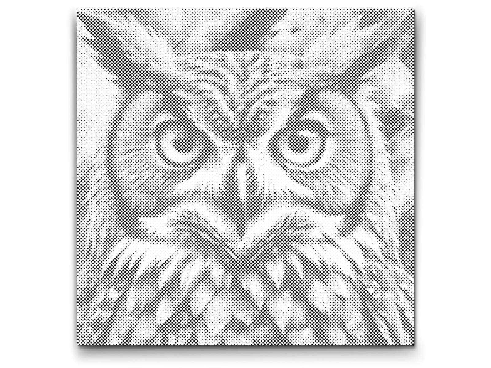 Owl in shades of muted green - Dottingo