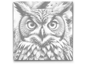 Owl in shades of muted green - Dottingo