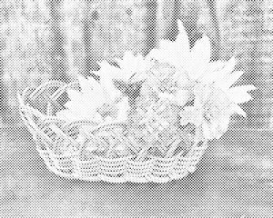 Basket with Flowers - Dottingo