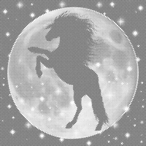 Silhouette of a Horse on the Moon - Dottingo