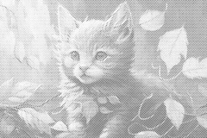 Kitten amongst the Leaves - Dottingo