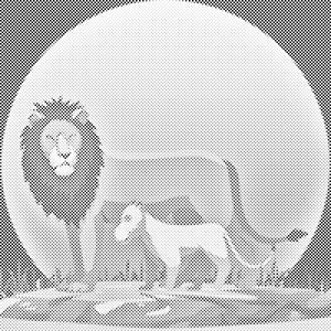 Lion with Cub - Dottingo