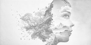 Face, mountain, tree - Dottingo