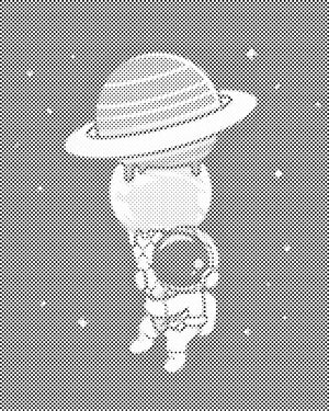 Astronaut with Cone of Planets - Dottingo