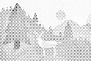 Landscape with Deer - Dottingo