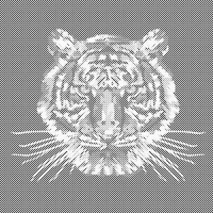 Tiger with a black background - Dottingo