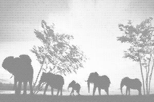 Elephants on Savannah - Dottingo