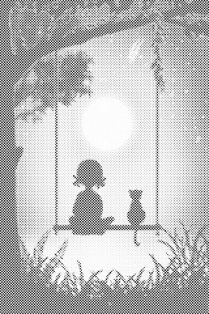 Girl with Cat on the Swin - Dottingo