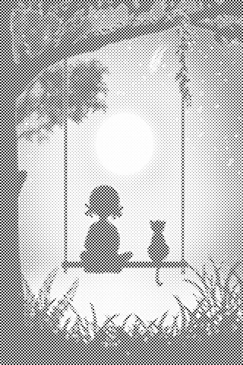 Girl with Cat on the Swin - Dottingo