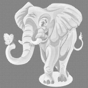 Cheerful Elephant with a Butterfly - Dottingo